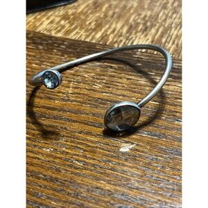 Touchstone gold tone Swarovski crystal Cuff Bracelet signed elegant